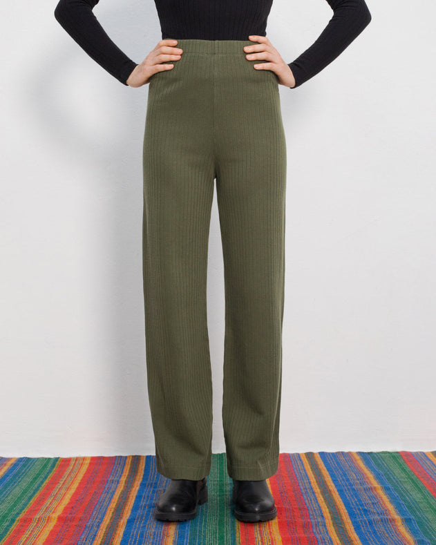 Ribbed Lounge Pant Green