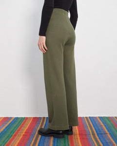 Ribbed Lounge Pant Green