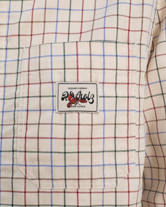 Casual Unisex Organic Cotton Shirt Off-White Check