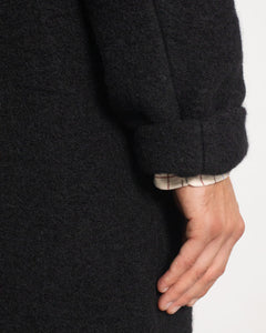 Formal Wool-Blend Coat Black