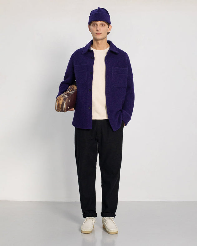 Thick Overshirt Wool-Blend Deep Purple