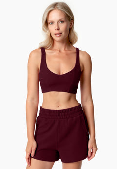 Bella Waffle Crop Top Bordeaux