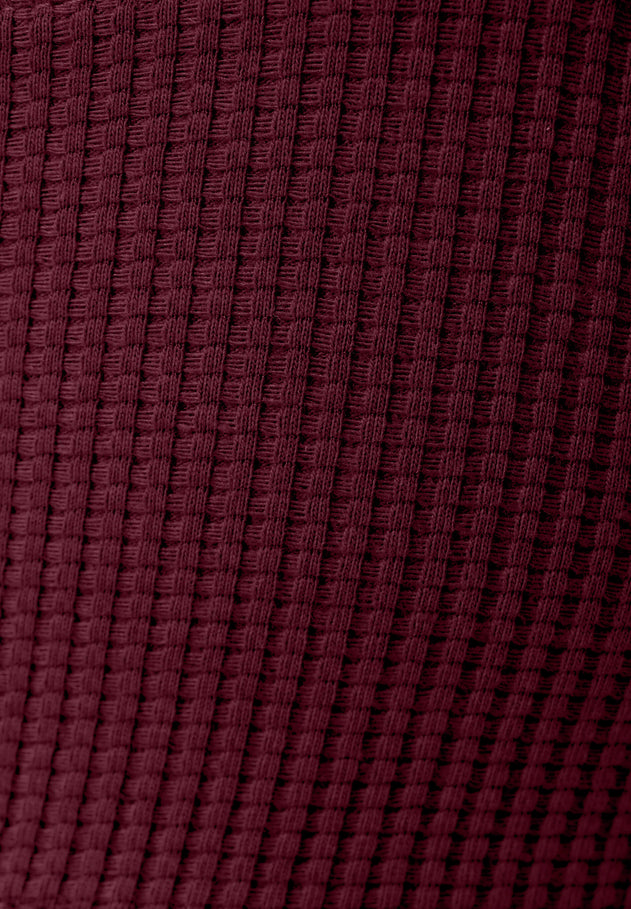 Bella Waffle Crop Top Bordeaux