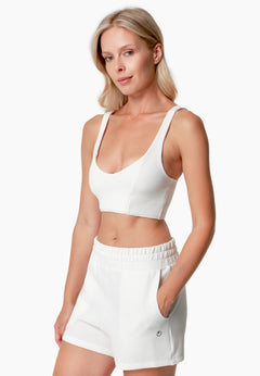 Bella Waffle Crop Top Off-White
