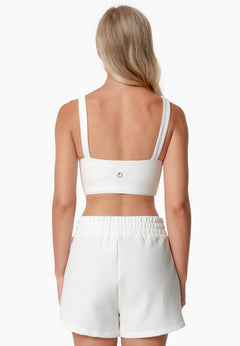 Bella Waffle Crop Top Off-White