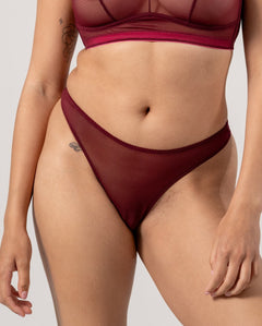 Mesh Thong Burgundy