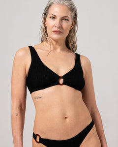 Ring Scoop Bikini Top Black