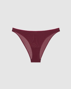 Mesh Bikini Briefs Burgundy/Neon Pink