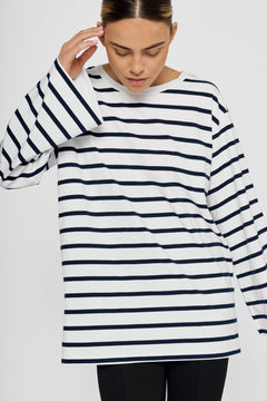 Breton Top Striped White