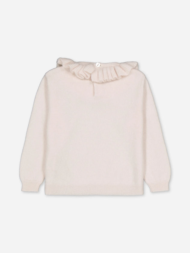 Baby's Ruffled Cashmere Sweater Ivory