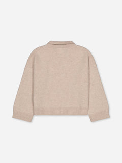 Kids' Cashmere Collared Polo Sweater Beige