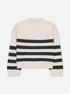 Kids' Cashmere Collared Polo Sweater Stripes