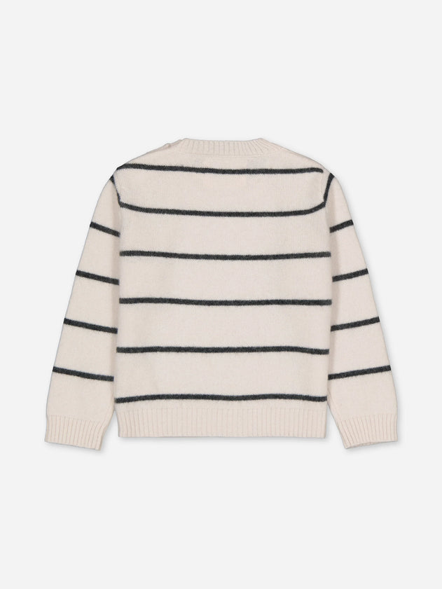 Baby's Cashmere Sweater Stripes Ivory