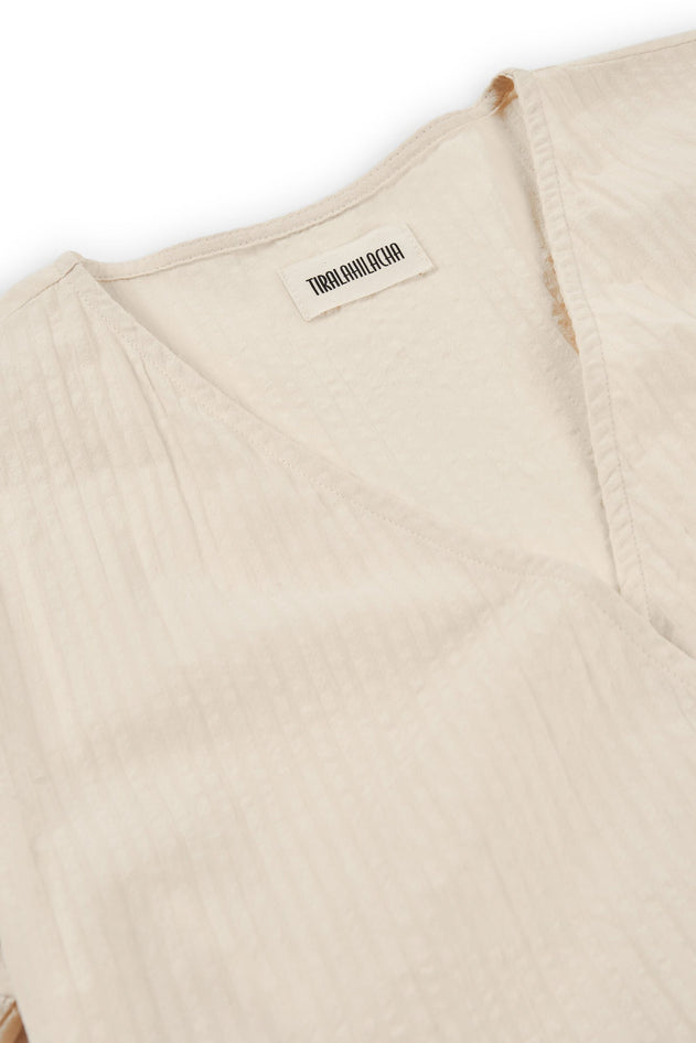 Benoit Beige Wrap Dress Off-White