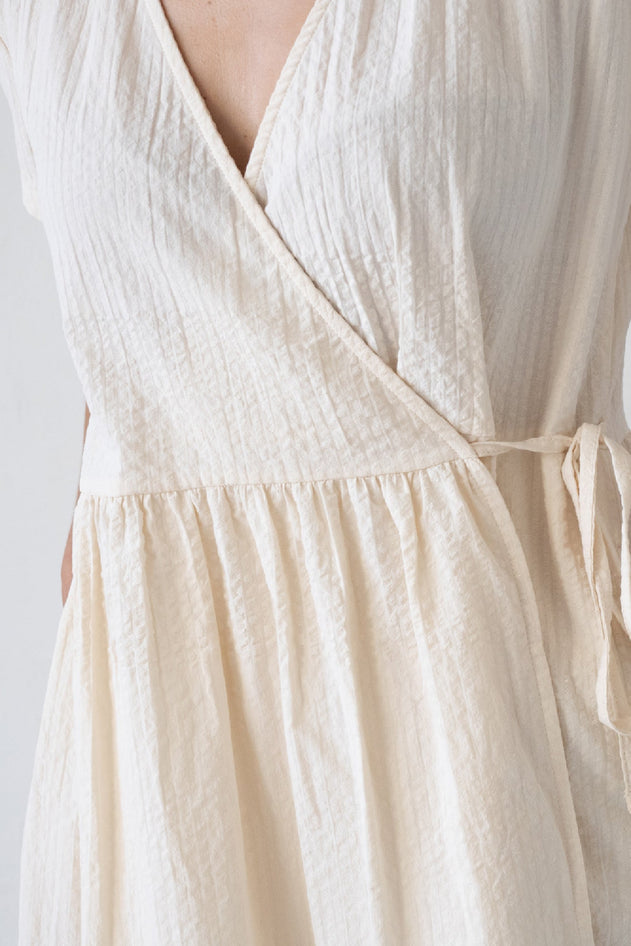 Benoit Beige Wrap Dress Off-White