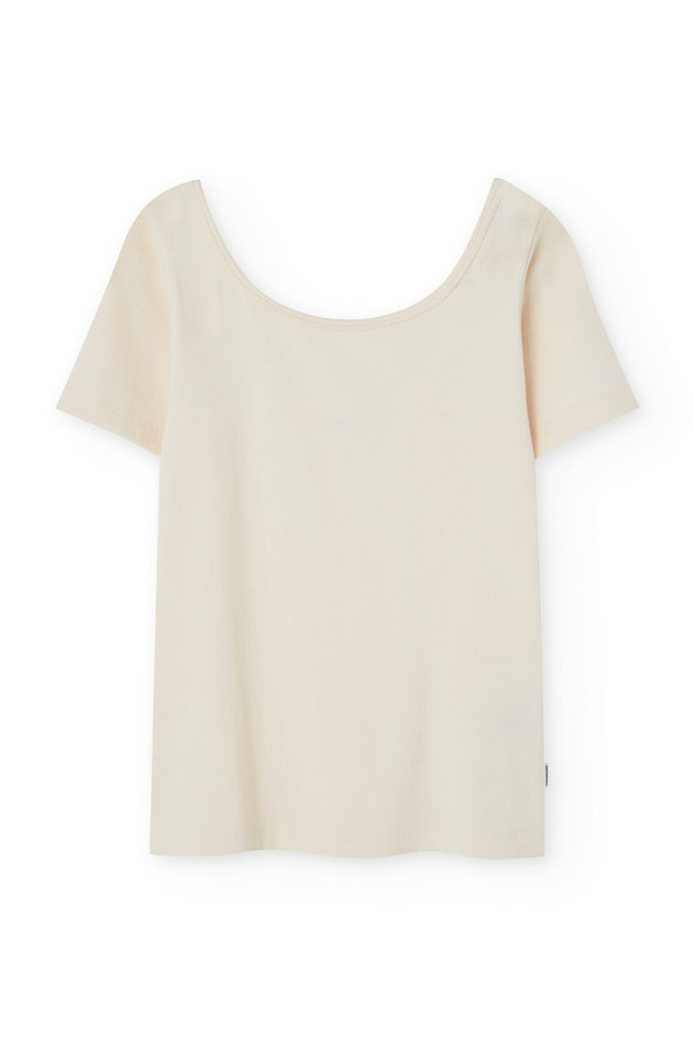 Brooke Short Sleeve Boat Neck T-Shirt White