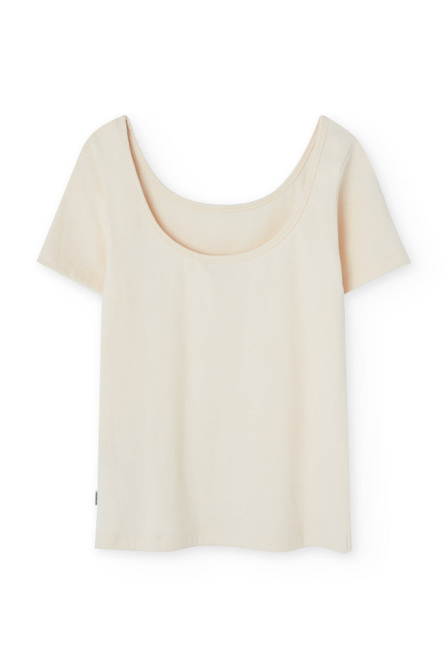 Brooke Short Sleeve Boat Neck T-Shirt White