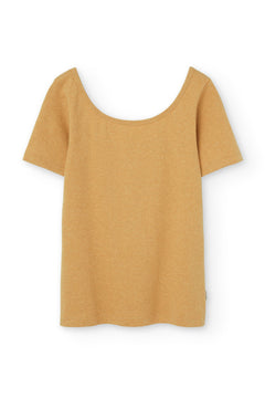 Brooke Short Sleeve Boat Neck T-Shirt Yellow