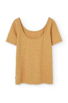 Brooke Short Sleeve Boat Neck T-Shirt Yellow