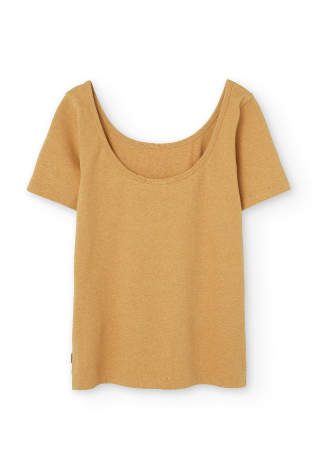 Brooke Short Sleeve Boat Neck T-Shirt Yellow