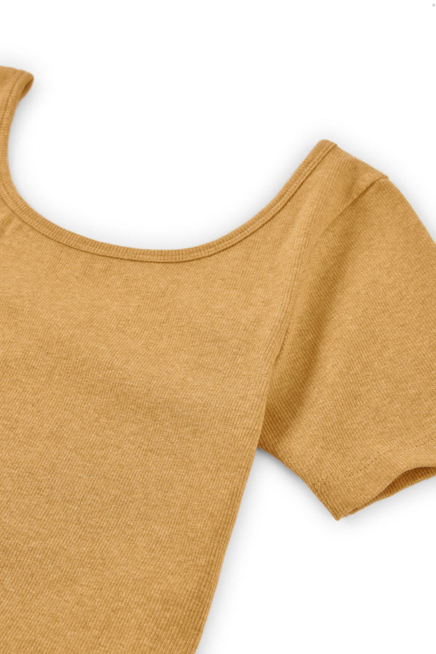 Brooke Short Sleeve Boat Neck T-Shirt Yellow