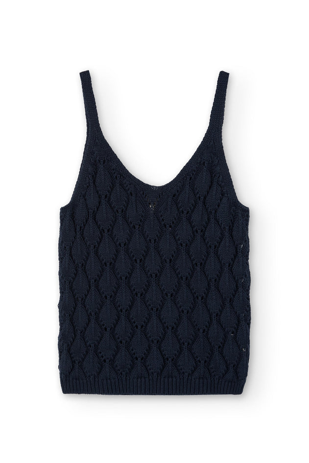 Basile Openwork Tank Top Blue