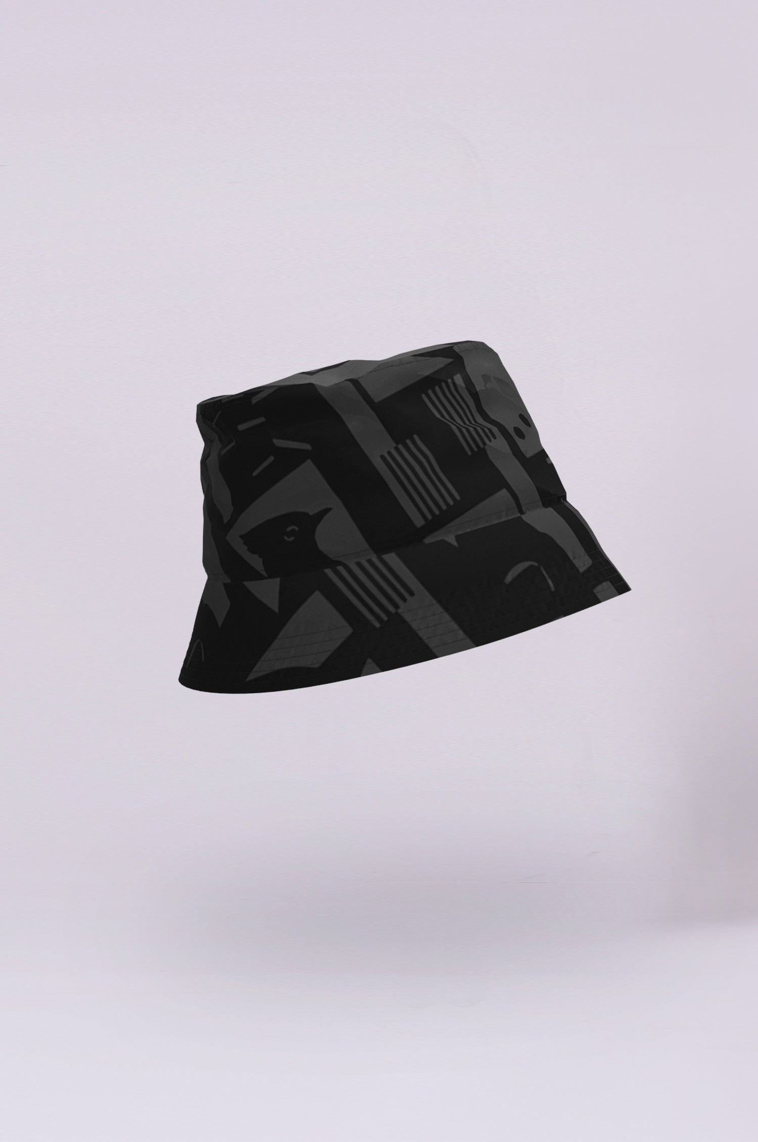 Back to Black Art Camo Waterproof Bucket Hat
