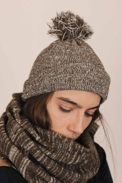 The Hemp Wool Bobble Beanie  Brown