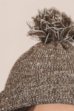 The Hemp Wool Bobble Beanie  Brown