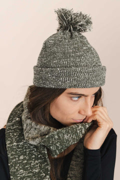 The Hemp Wool Bobble Beanie  Green