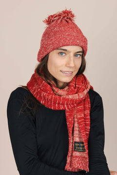 The Hemp Wool Bobble Beanie Red