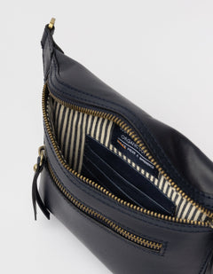Beck's Bum Bag Classic Leather Midnight Blue