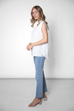 Blouse With A Back Slit White