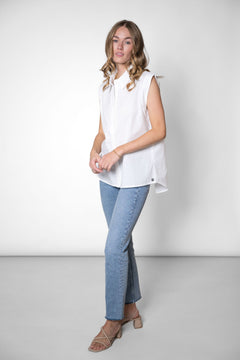 Blouse With A Back Slit White