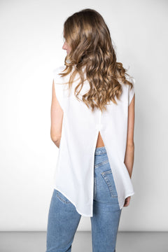 Blouse With A Back Slit White