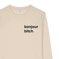 Bonjour Long Sleeve T-Shirt Beige