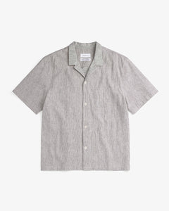Unisex Bowling Shirt Grey Micro Stripe
