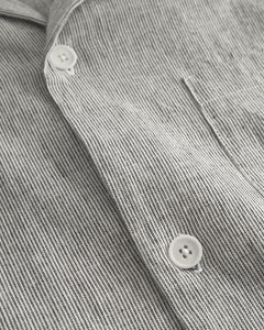 Unisex Bowling Shirt Grey Micro Stripe