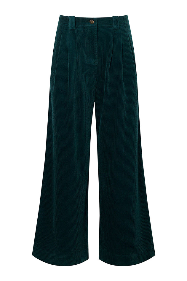 Lola Organic Cotton Corduroy Trouser Marine Green