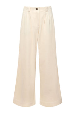 Lola Organic Cotton Corduroy Trouser Winter White