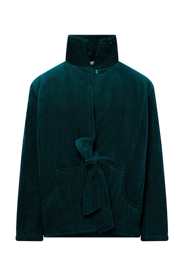 Keneila Organic Cotton Corduroy Coat Marine Green