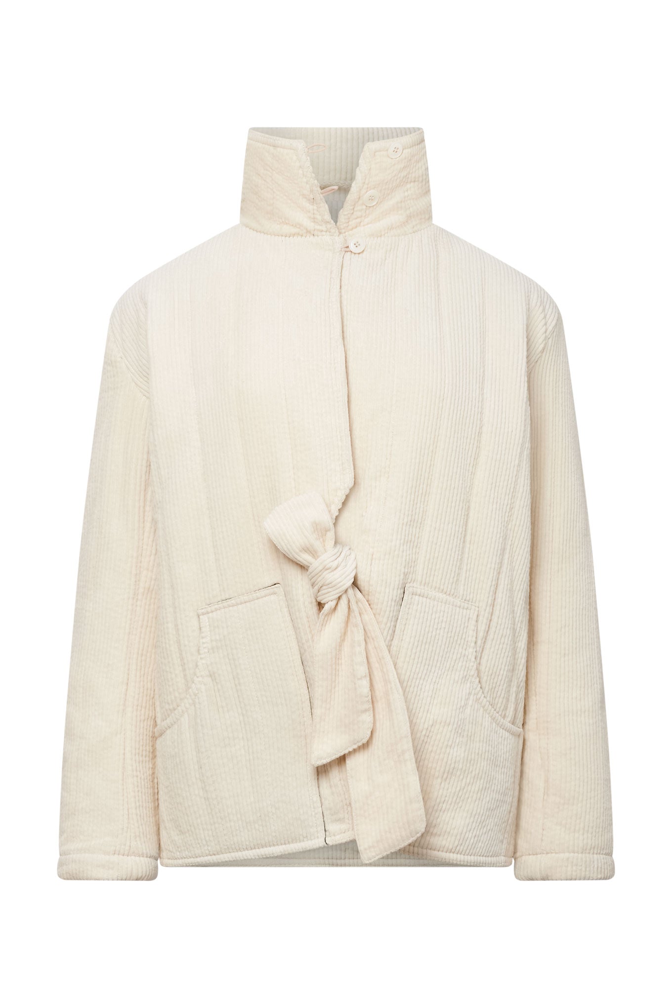 Keneila Organic Cotton Corduroy Coat Winter White