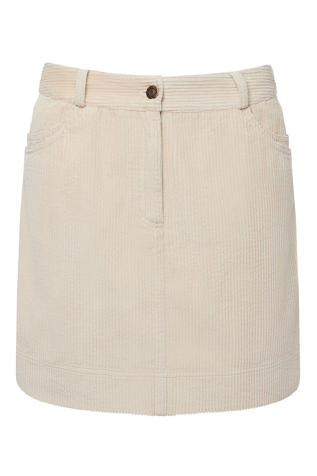 Leoni Cotton Cord Miniskirt Winter White