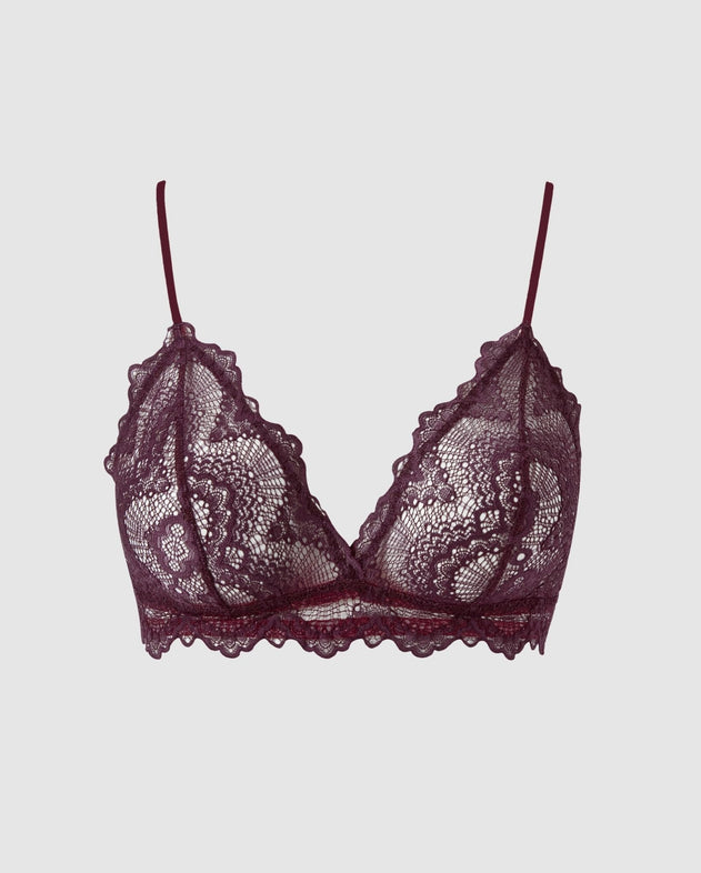 Lace Triangle Bralette Cherry