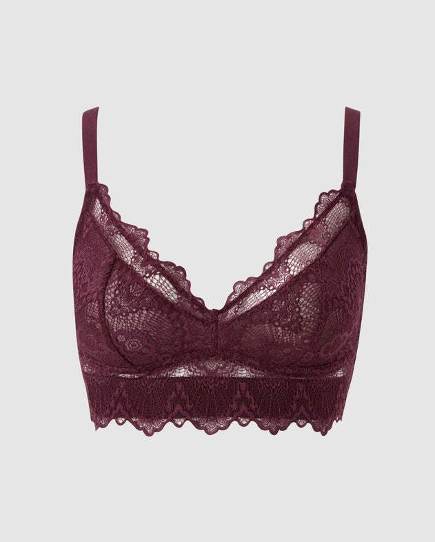 Lace Support Bra Cherry