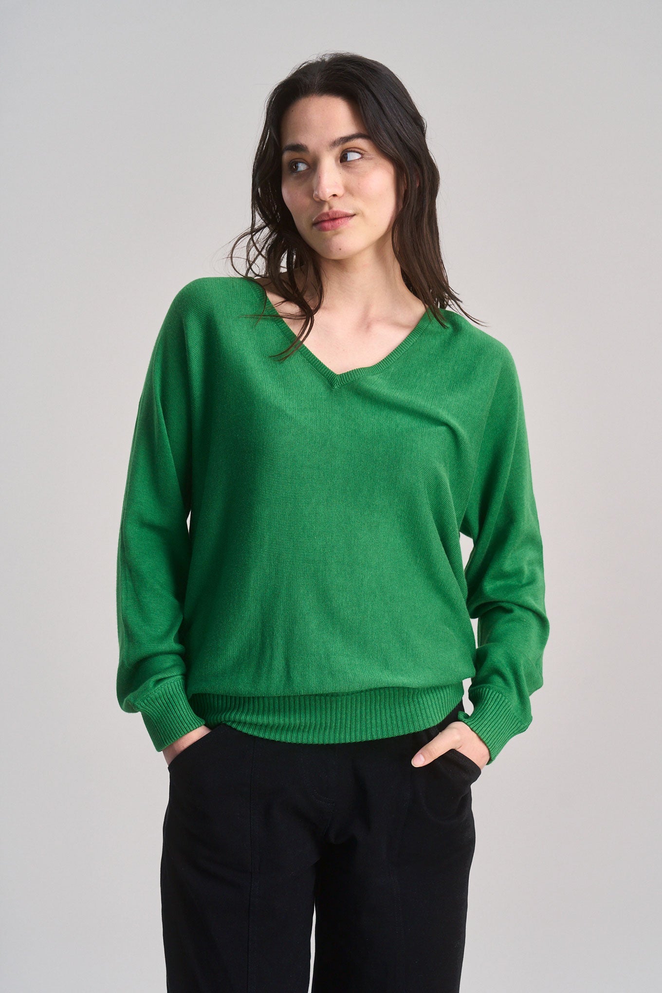 Clover Cotton Tencel Jumper Jungle Green
