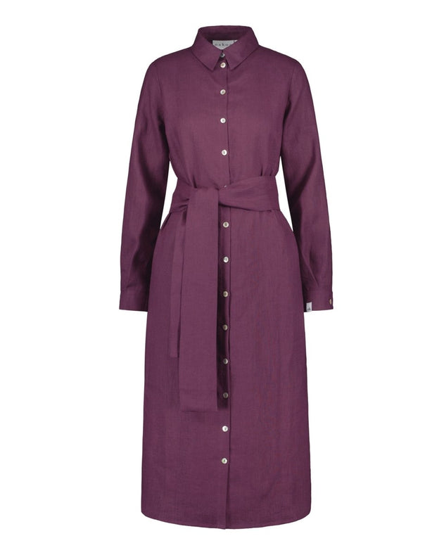 Chloe Linen Dress Royal Violet - IVALO.COM
