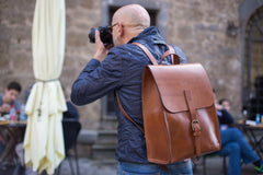 Leather Backpack Mod 120 Cuoio Brown