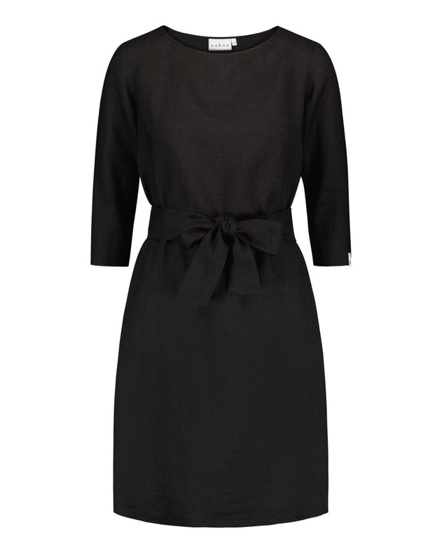 Classic Linen Dress Black - IVALO.COM