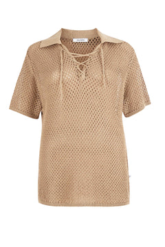 Coco Polo Lace Shirt Sand